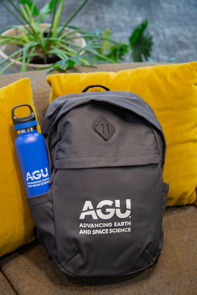 AGU backpack is shown with an AGU water bottle