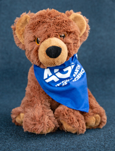 Plush bear toy with AGU bandana